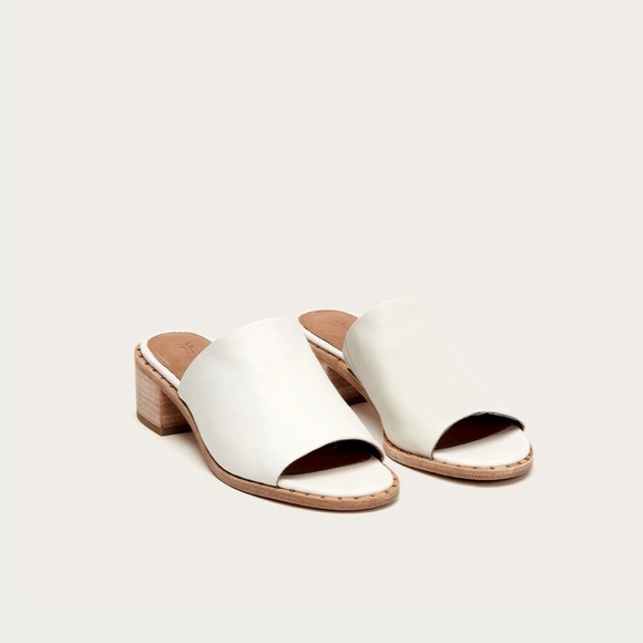 frye white mules